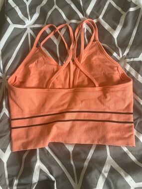 Aeropostale Coral Strappy Ribbed Sports Bralette